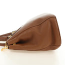 PRADA Hand Bag Vittero Dino Leather Brown Gold Auth 189305V-3
