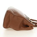 PRADA Hand Bag Vittero Dino Leather Brown Gold Auth 189305V-4