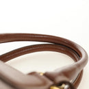 PRADA Hand Bag Vittero Dino Leather Brown Gold Auth 189305V-8