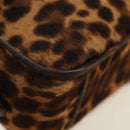 PRADA Shoulder Bag Harako Leather Brown Gold Auth 189306V-14