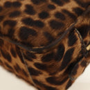 PRADA Shoulder Bag Harako Leather Brown Gold Auth 189306V-15