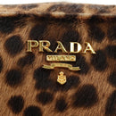 PRADA Shoulder Bag Harako Leather Brown Gold Auth 189306V-16