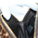 PRADA Shoulder Bag Harako Leather Brown Gold Auth 189306V-21
