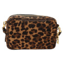 PRADA Shoulder Bag Harako Leather Brown Gold Auth 189306V-3