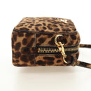 PRADA Shoulder Bag Harako Leather Brown Gold Auth 189306V-5