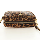 PRADA Shoulder Bag Harako Leather Brown Gold Auth 189306V-6
