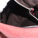Miu Miu Shoulder Bag Suede Pink Silver Auth 189307-21