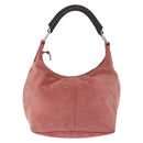 Miu Miu Shoulder Bag Suede Pink Silver Auth 189307-13