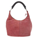 Miu Miu Shoulder Bag Suede Pink Silver Auth 189307-2