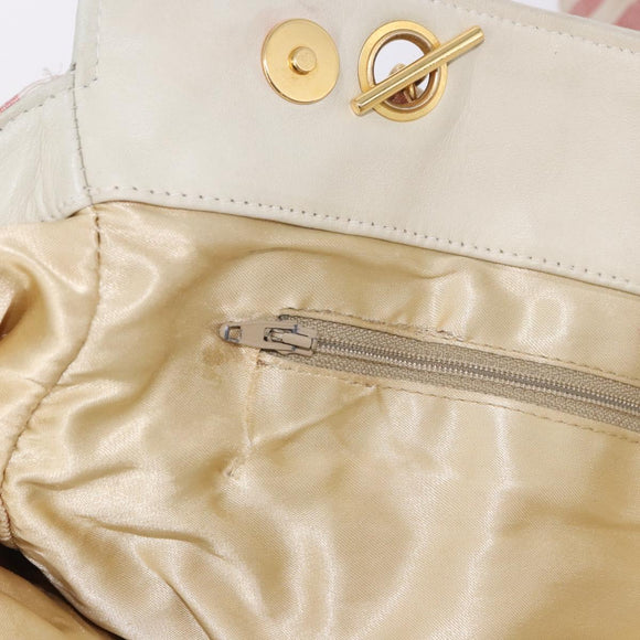 CHANEL Matelasse Shoulder Bag Canvas Pink Gold CC Auth 189308