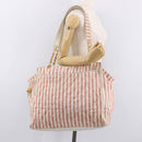 CHANEL Matelasse Shoulder Bag Canvas Pink Gold CC Auth 189308-24