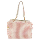 CHANEL Matelasse Shoulder Bag Canvas Pink Gold CC Auth 189308-13