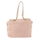 CHANEL Matelasse Shoulder Bag Canvas Pink Gold CC Auth 189308-2