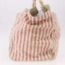 CHANEL Matelasse Shoulder Bag Canvas Pink Gold CC Auth 189308-3
