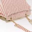 CHANEL Matelasse Shoulder Bag Canvas Pink Gold CC Auth 189308-6