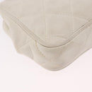 CHANEL Chain Belt Waist Bag Lamb Skin White Gold CC Auth 189310A-14
