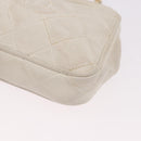 CHANEL Chain Belt Waist Bag Lamb Skin White Gold CC Auth 189310A-15