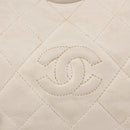 CHANEL Chain Belt Waist Bag Lamb Skin White Gold CC Auth 189310A-18