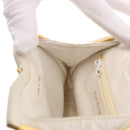 CHANEL Chain Belt Waist Bag Lamb Skin White Gold CC Auth 189310A-21