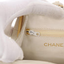 CHANEL Chain Belt Waist Bag Lamb Skin White Gold CC Auth 189310A-23