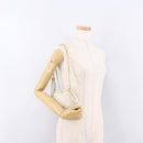CHANEL Chain Belt Waist Bag Lamb Skin White Gold CC Auth 189310A-25