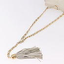 CHANEL Chain Belt Waist Bag Lamb Skin White Gold CC Auth 189310A-7