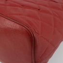 CHANEL Matelasse Reprint Tote Bag Caviar Skin Red CC Auth 189312SAV-8