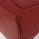 CHANEL Matelasse Reprint Tote Bag Caviar Skin Red CC Auth 189312SAV-16