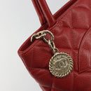 CHANEL Matelasse Reprint Tote Bag Caviar Skin Red CC Auth 189312SAV-9