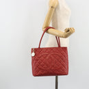 CHANEL Matelasse Reprint Tote Bag Caviar Skin Red CC Auth 189312SAV-24