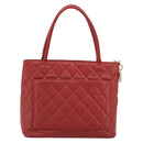 CHANEL Matelasse Reprint Tote Bag Caviar Skin Red CC Auth 189312SAV-2