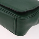 PRADA Shoulder Bag Leather Green Gold Auth 189320SAM-11