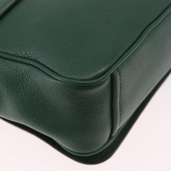 PRADA Shoulder Bag Leather Green Gold Auth 189320SAM