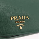 PRADA Shoulder Bag Leather Green Gold Auth 189320SAM-14