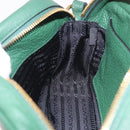 PRADA Shoulder Bag Leather Green Gold Auth 189320SAM-20