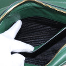 PRADA Shoulder Bag Leather Green Gold Auth 189320SAM-21