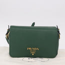 PRADA Shoulder Bag Leather Green Gold Auth 189320SAM-24