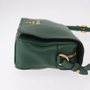 PRADA Shoulder Bag Leather Green Gold Auth 189320SAM-4