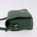PRADA Shoulder Bag Leather Green Gold Auth 189320SAM-5