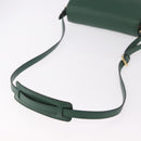 PRADA Shoulder Bag Leather Green Gold Auth 189320SAM-7