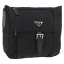 PRADA Shoulder Bag Nylon Black Silver Auth 189321A-1