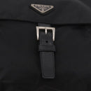 PRADA Shoulder Bag Nylon Black Silver Auth 189321A-17
