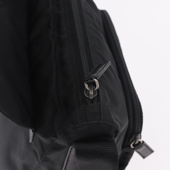 PRADA Shoulder Bag Nylon Black Silver Auth 189321A