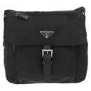 PRADA Shoulder Bag Nylon Black Silver Auth 189321A-13