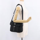 PRADA Shoulder Bag Nylon Black Silver Auth 189321A-27