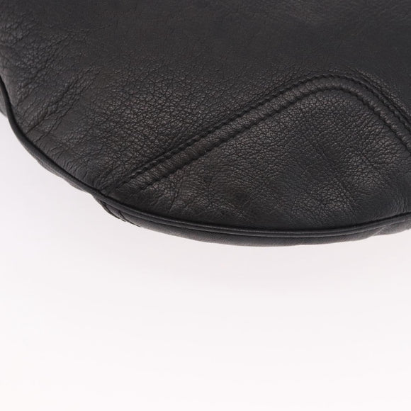 GUCCI Shoulder Bag Leather Black Gold 162882 Auth 189322A
