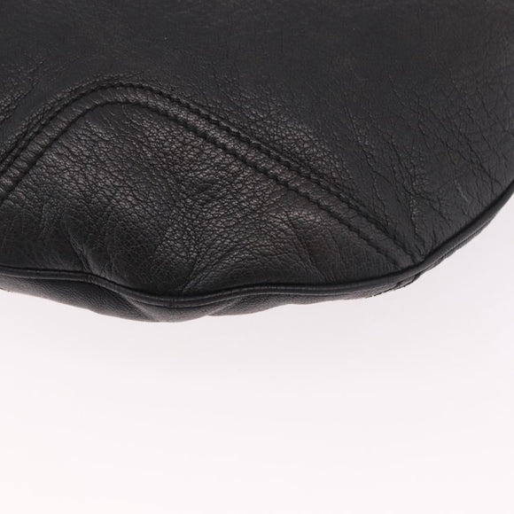 GUCCI Schoudertas Leer Zwart Goud 162882 Auth 189322A
