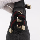 GUCCI Shoulder Bag Leather Black Gold 162882 Auth 189322A-14