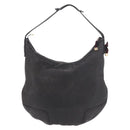 GUCCI Shoulder Bag Leather Black Gold 162882 Auth 189322A-3