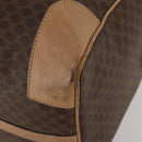CELINE Macadam Canvas Boston Bag PVC Leather Brown Gold Auth 189325-14